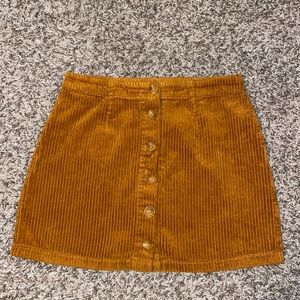 Corduroy Button-Up Skirt
